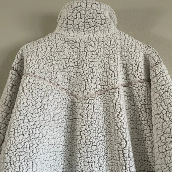 Playing For Keeps Sherpa Teddy Sweater Women’s Small Quarter Zip Mock Neck - Picture 9 of 11